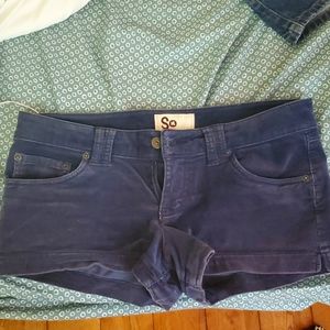Low-waisted blue shorts, size 9, Blue